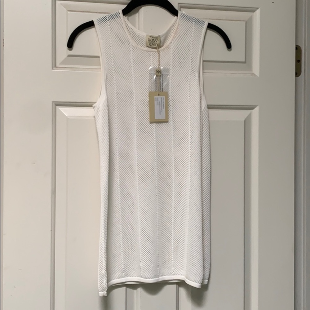 NWT Torn by Ronny Kobo XS top - cream